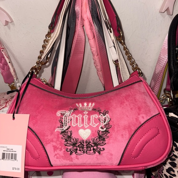 Juicy Couture Hot Pink Heritage Shoulder Bag - Picture 2 of 2